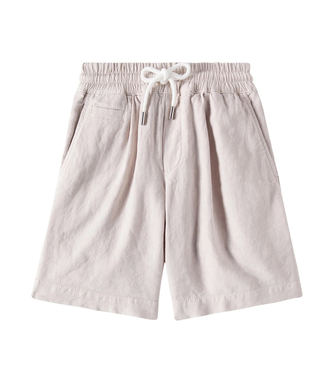 Brunello Cucinelli Kids - شورت برمودا مصبوغ من مزيج الكتان