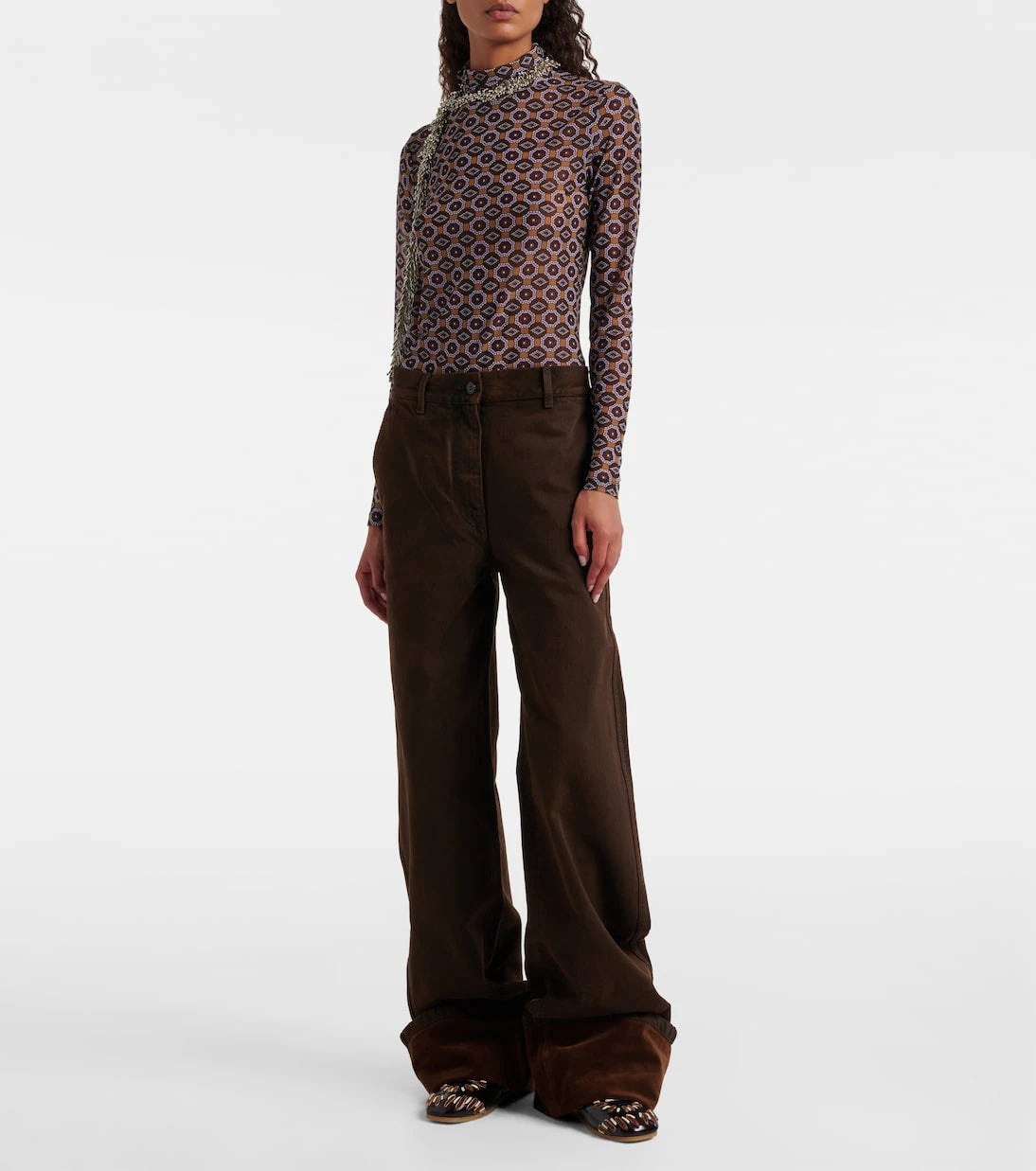 Dries Van Noten - جينز بقصة مستقيمة وخصر مرتفع