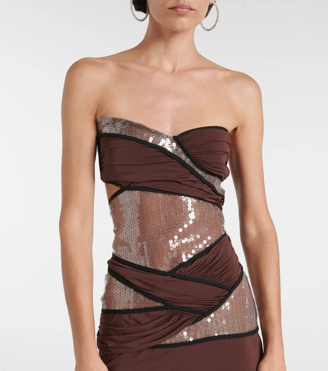 Nensi Dojaka - Sequined draped gown