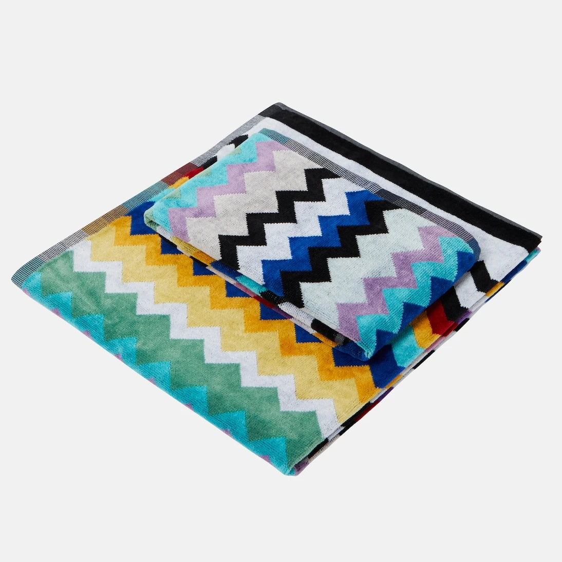 Missoni - طقم منشفتين زيغ زاج قطنية تيري