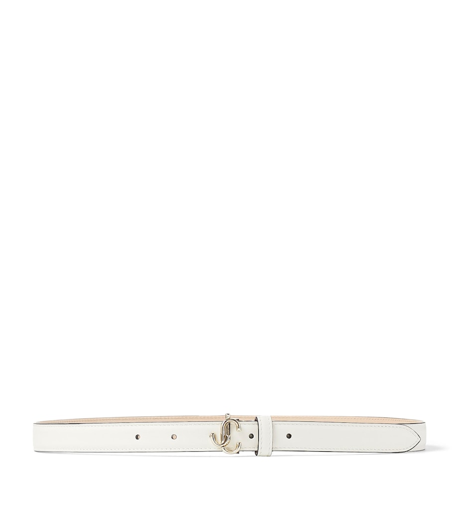 Jimmy Choo White Leather Mini Helina Belt