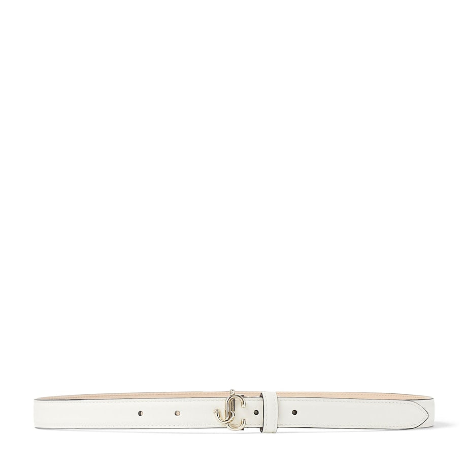 Jimmy Choo White Leather Mini Helina Belt