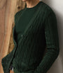 Ralph Lauren Collection Green Silk Cable-Knit Cardigan