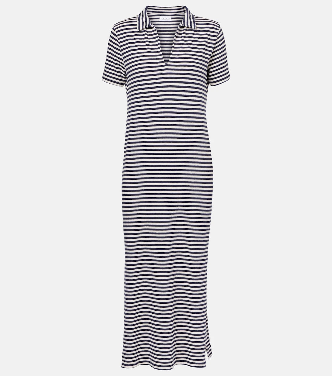 Velvet - Khan striped cotton jersey midi dress