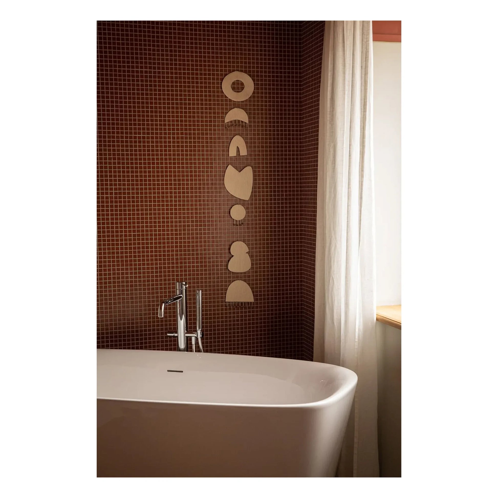 Muskhane - Chakra mobile in quilted felt | Ecru