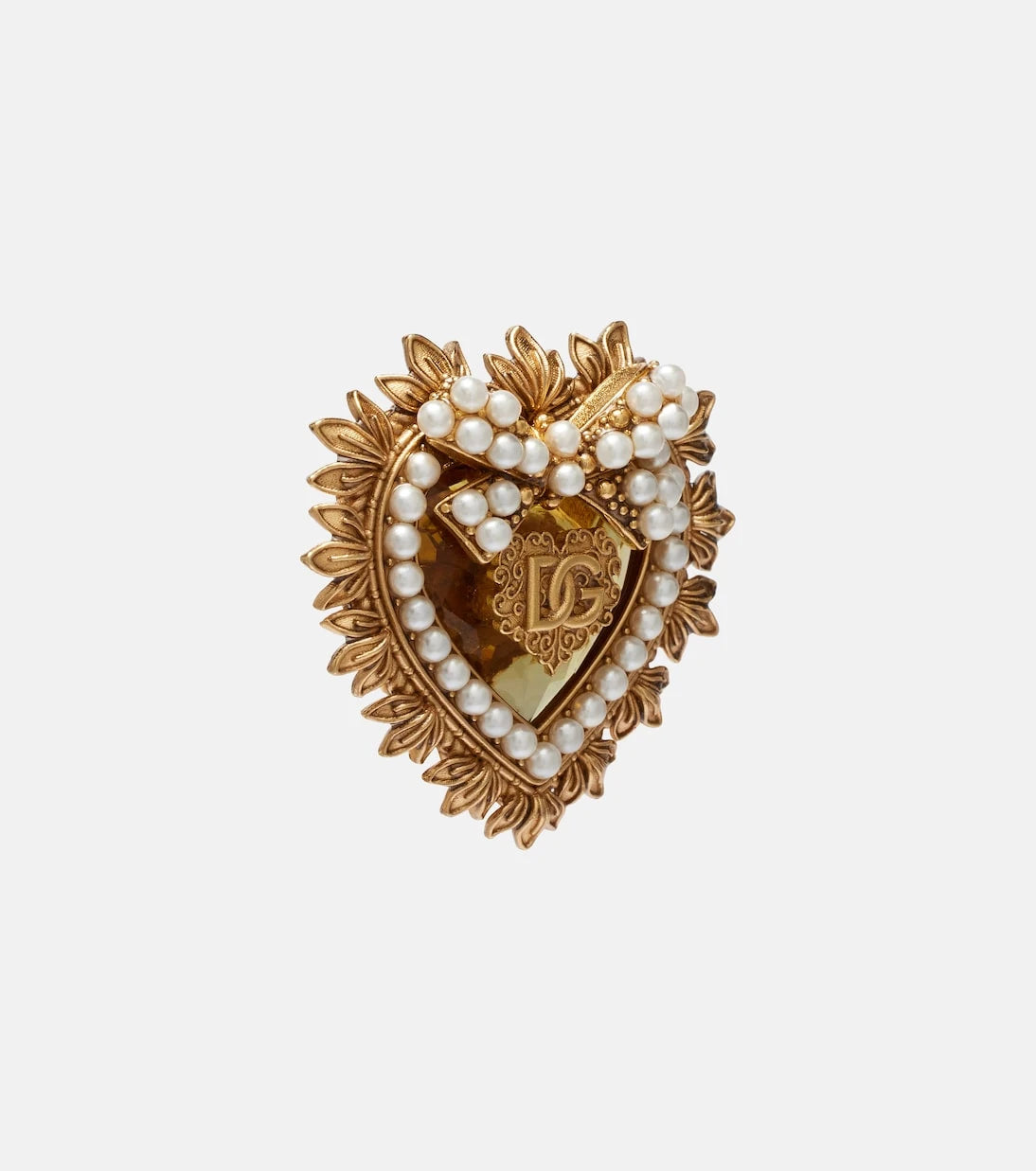 Dolce&Gabbana - Devotion embellished clip-on earrings