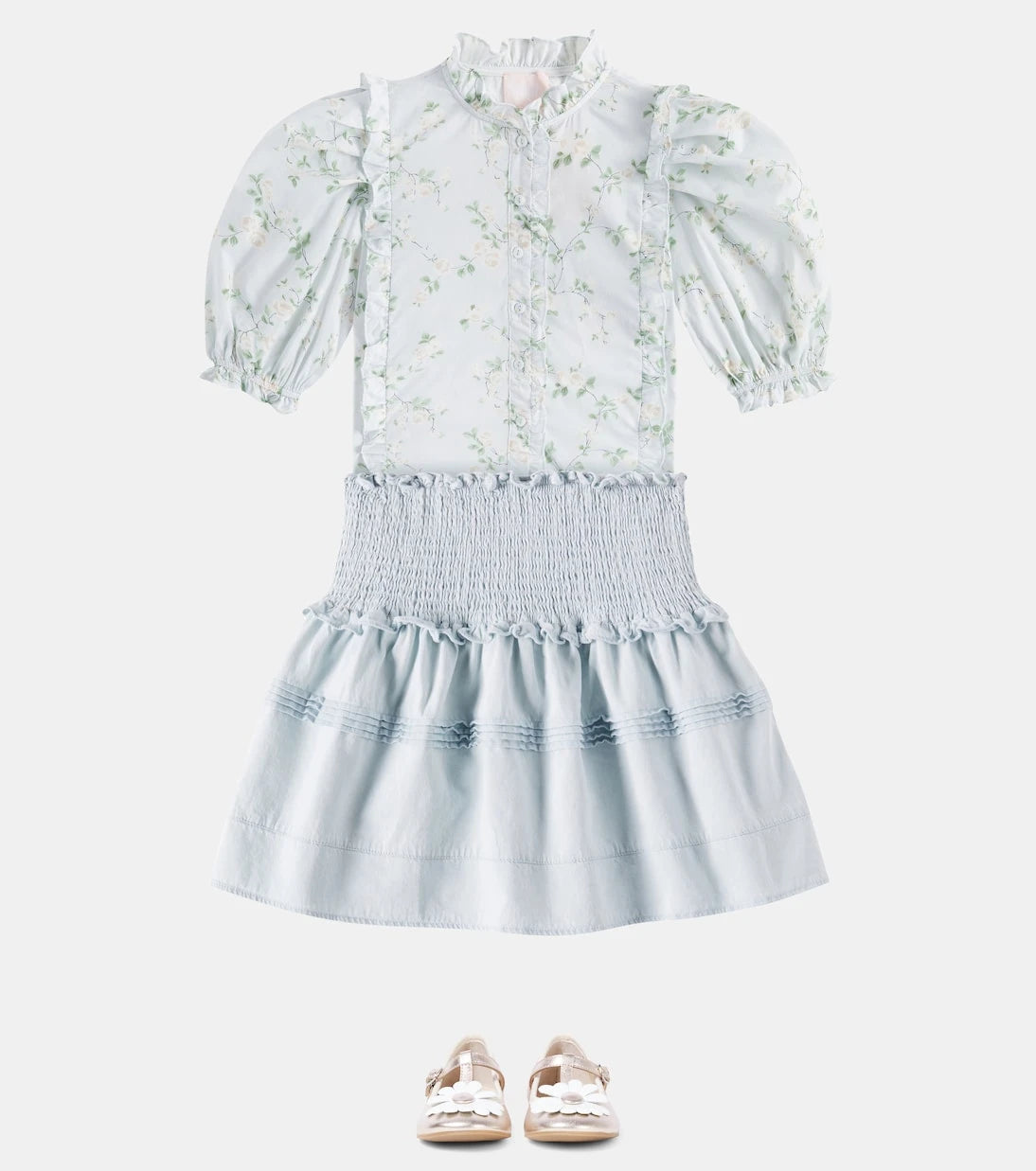 Petite Amalie - Printed cotton voile blouse