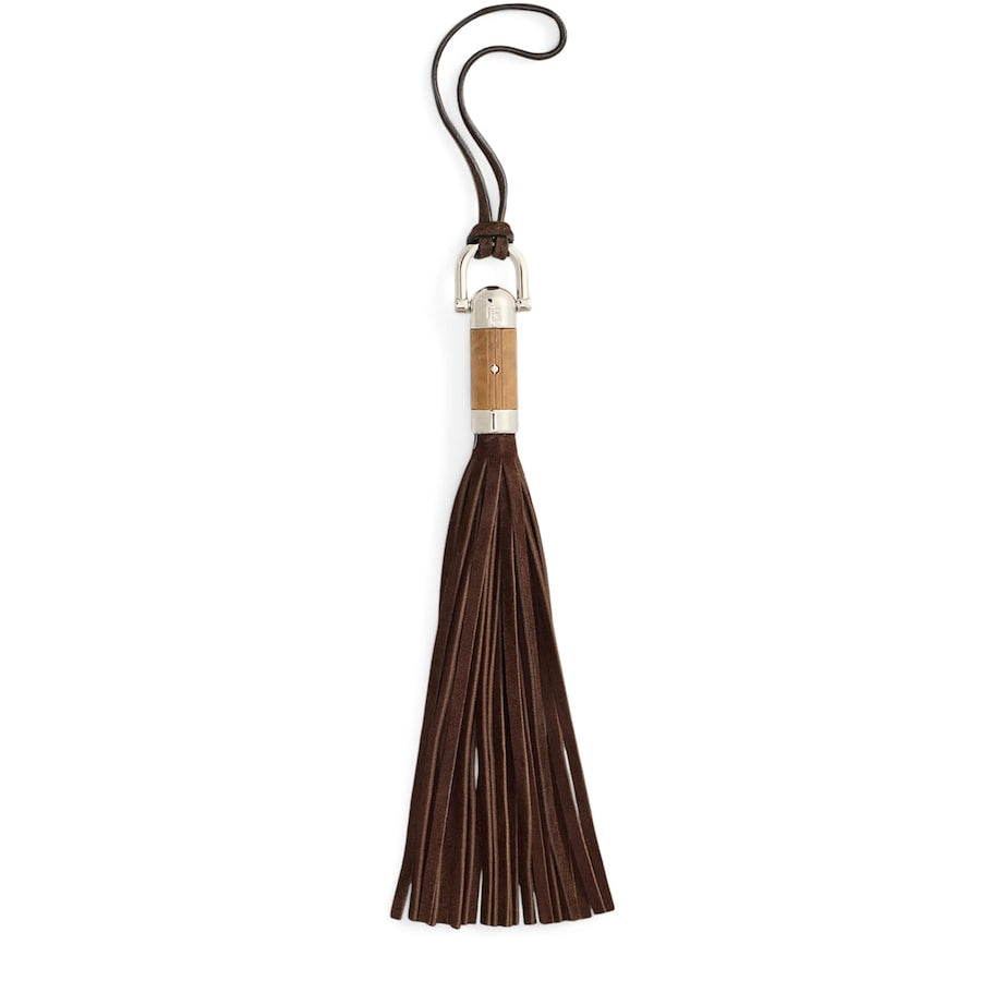 Brown Suede The Ralph Tassel Bag Charm