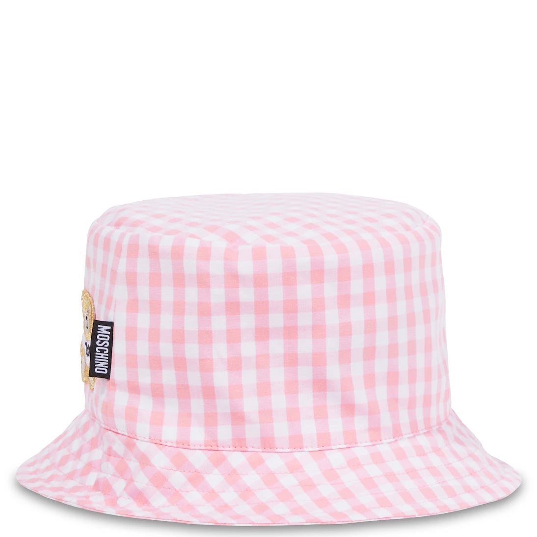 Moschino Kids - Teddy Bear embroidered checked bucket hat
