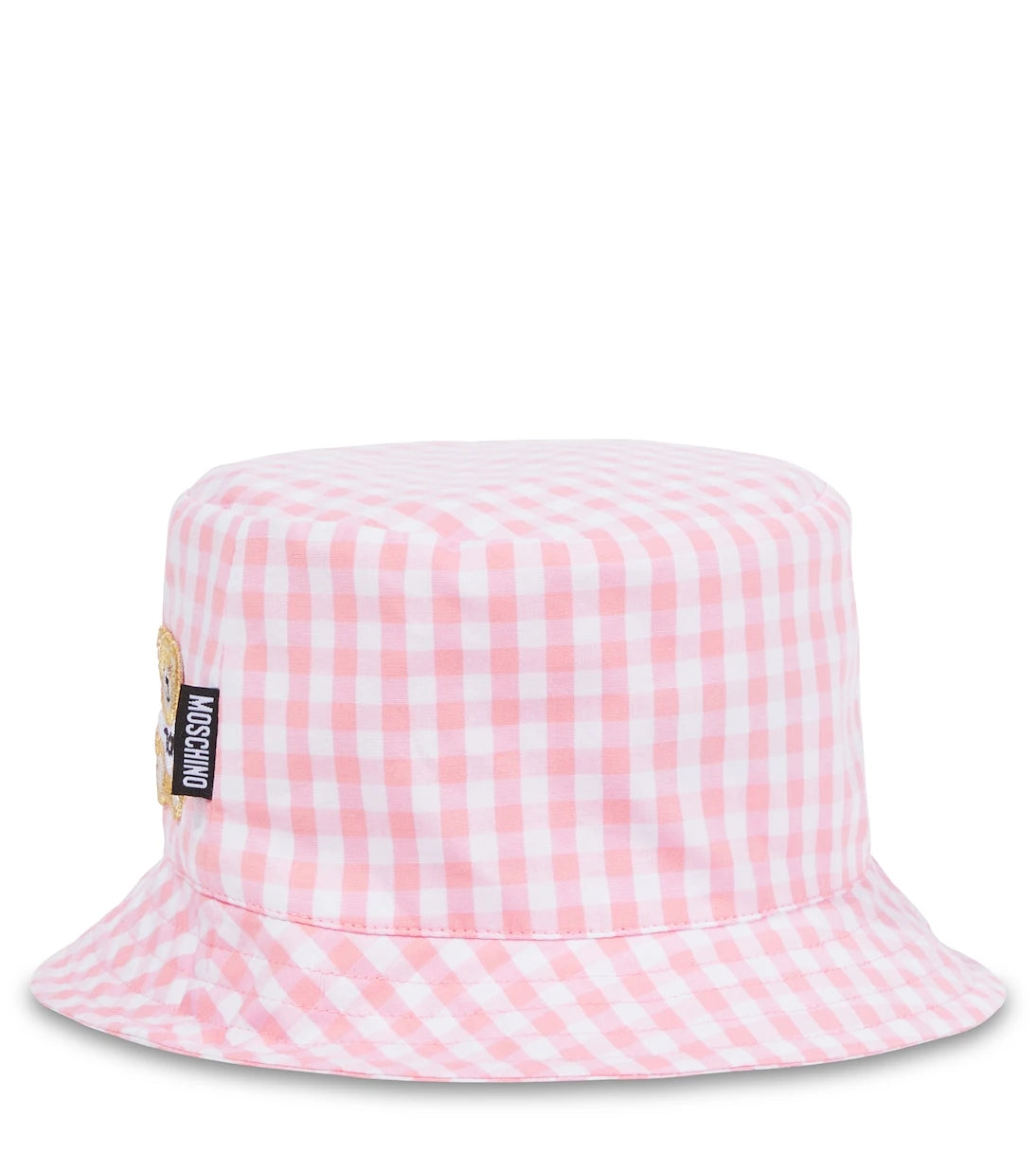 Moschino Kids - Teddy Bear embroidered checked bucket hat