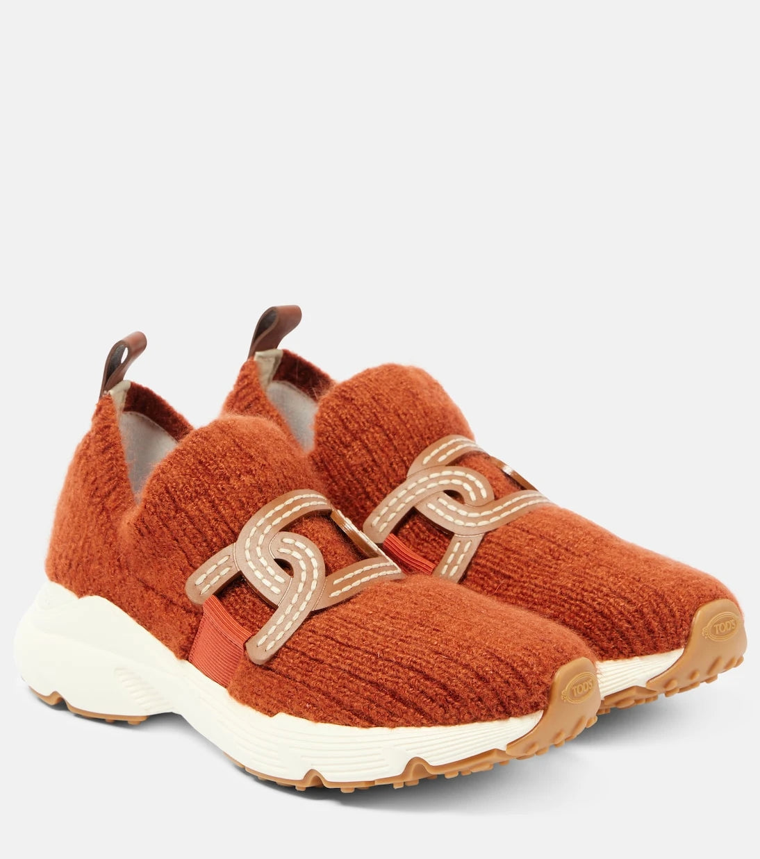 Tod's - Kate leather-trimmed slip-on sneakers