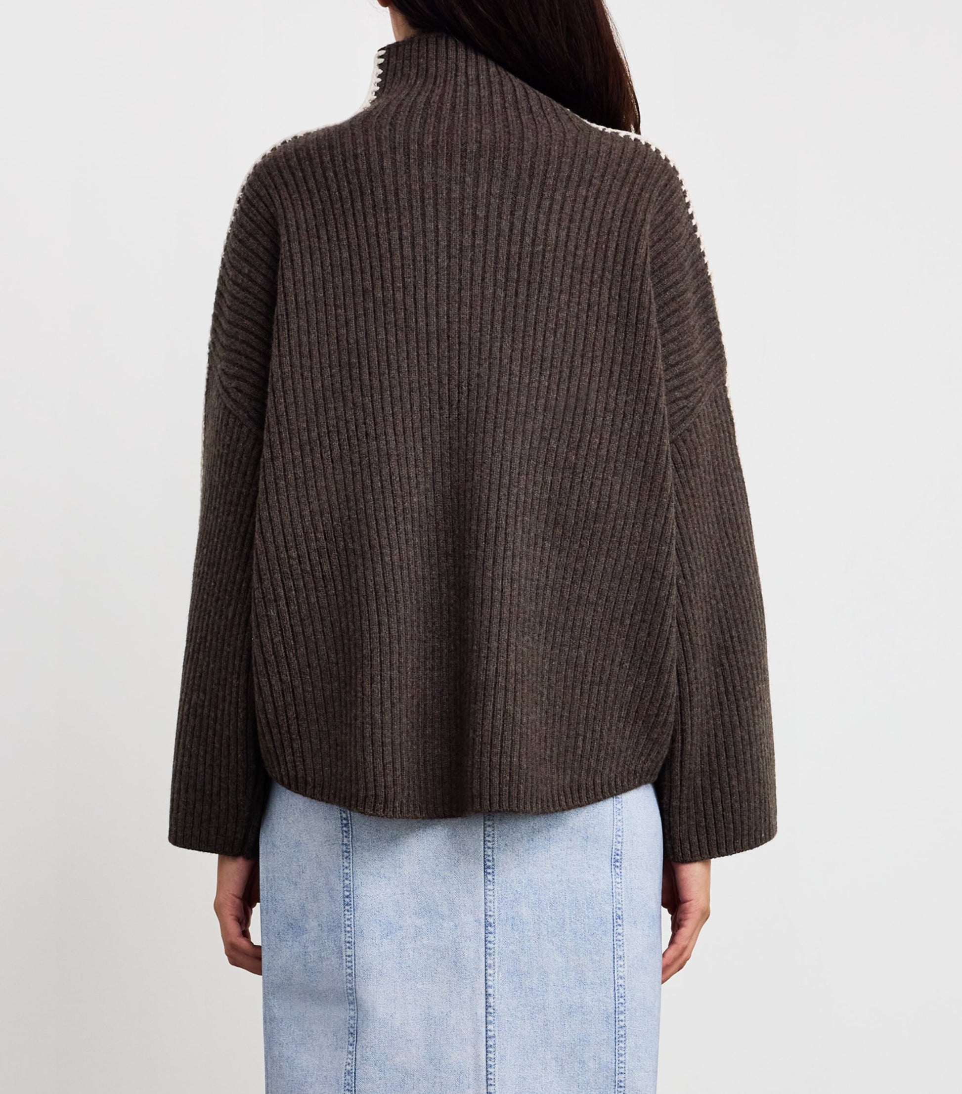 Wool Ingrid Rollneck Sweater Brown