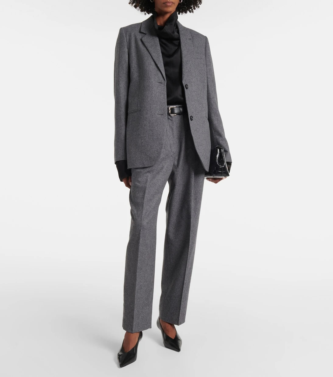 Toteme - Low-rise wool-blend flannel straight pants