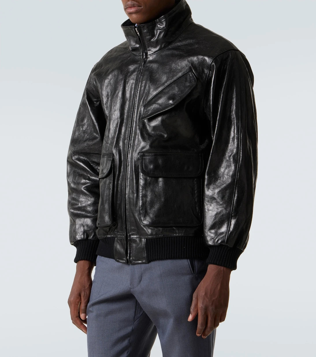 Auralee - Leather blouson jacket