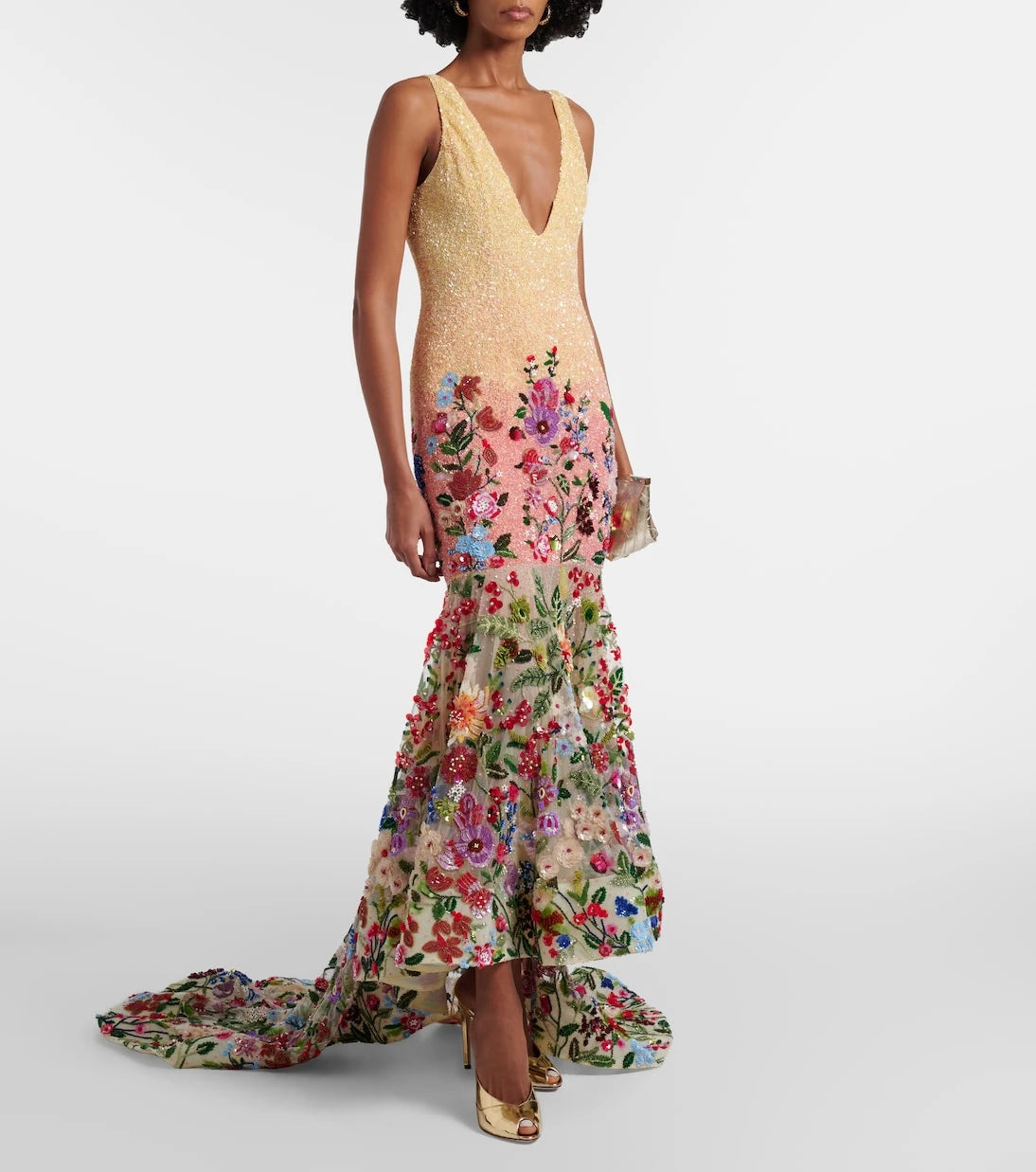 Là Fuori - Botanical Symphone embellished gown