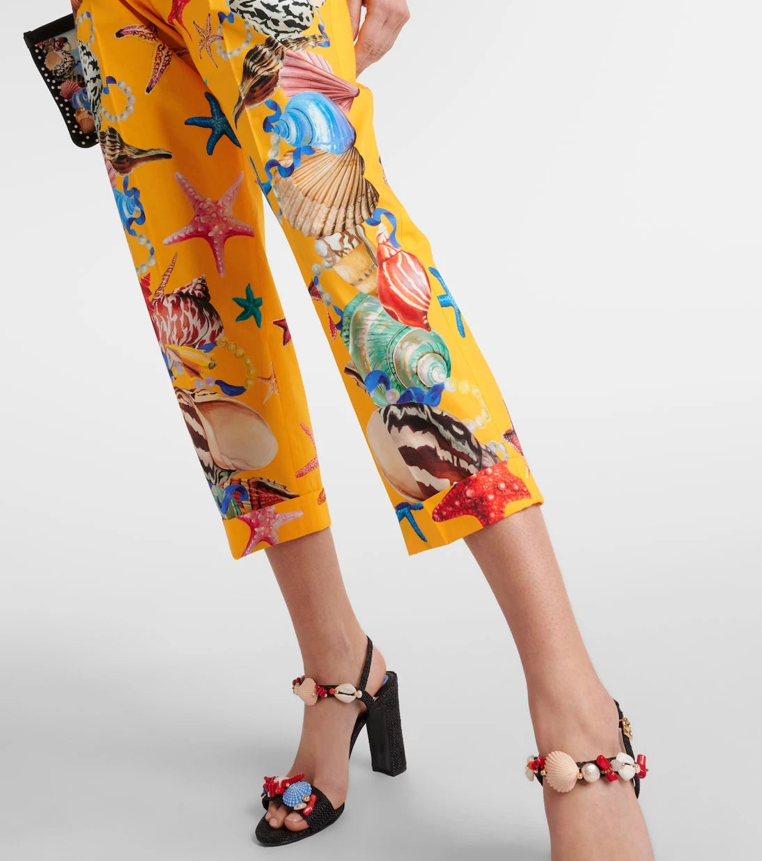 Dolce&Gabbana - Capri printed high-rise cotton tapered pants