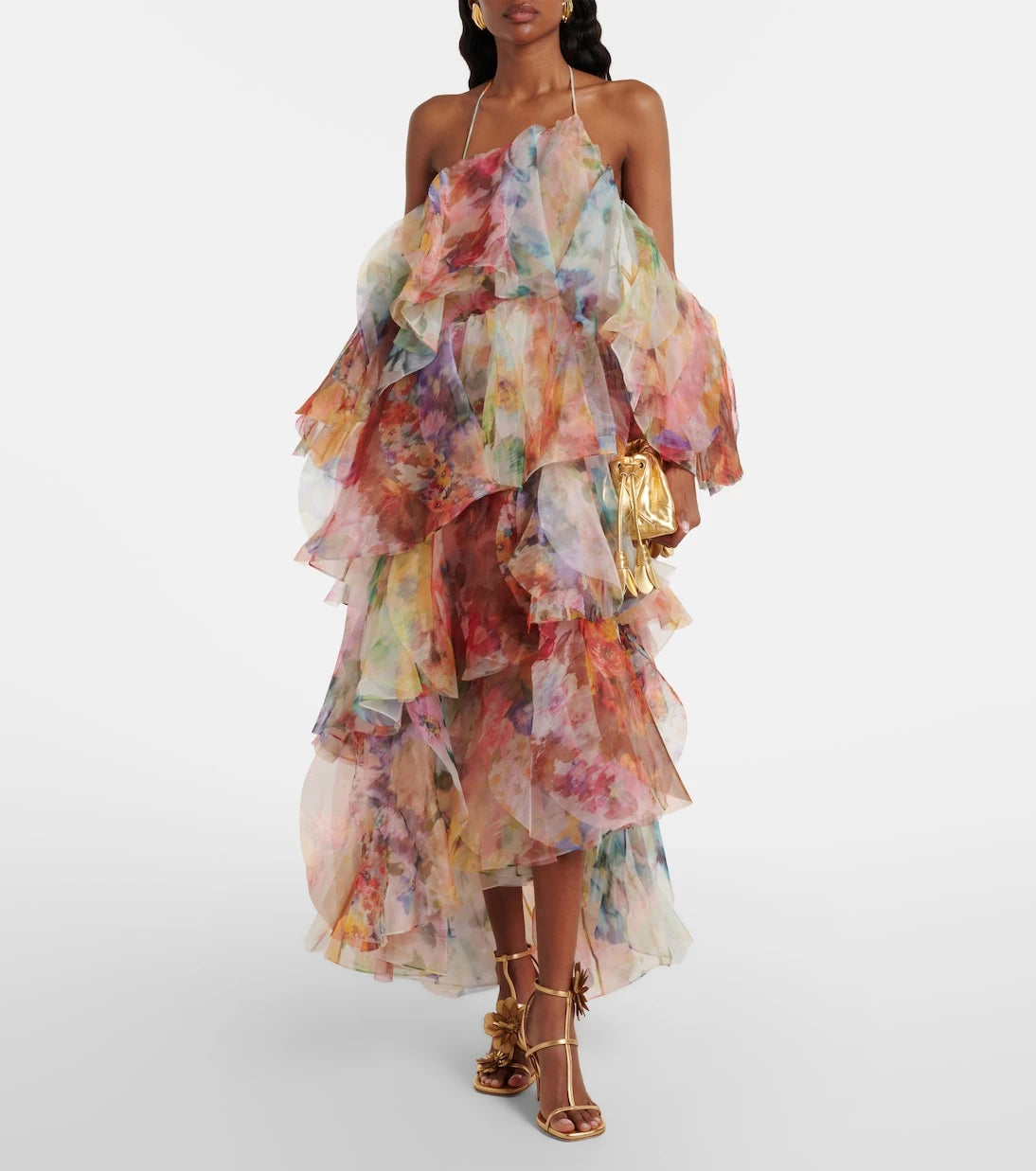 Zimmermann - Luna floral ruffled midi dress