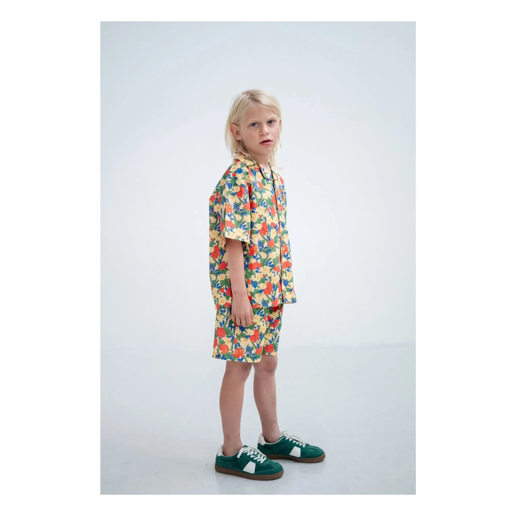 Repose AMS - Organic Cotton Floral Elasticated Waist Shorts | Pale yellow