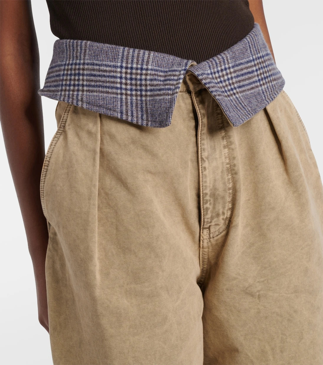 Loewe - Yün şerit detaylı, bol paça jean pantolon