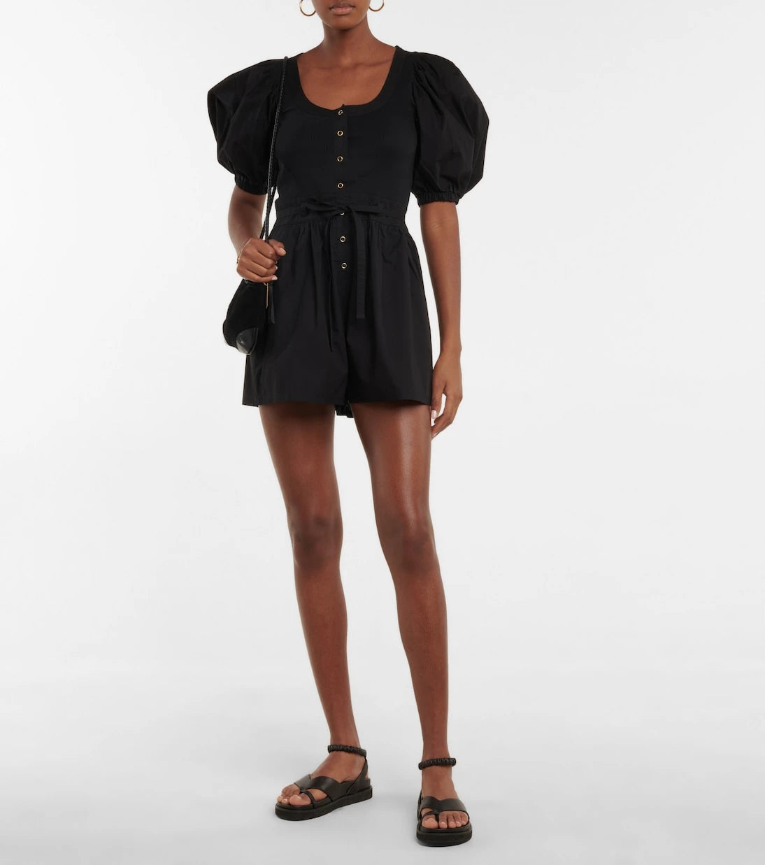 Ulla Johnson - Leia cotton jersey and poplin playsuit