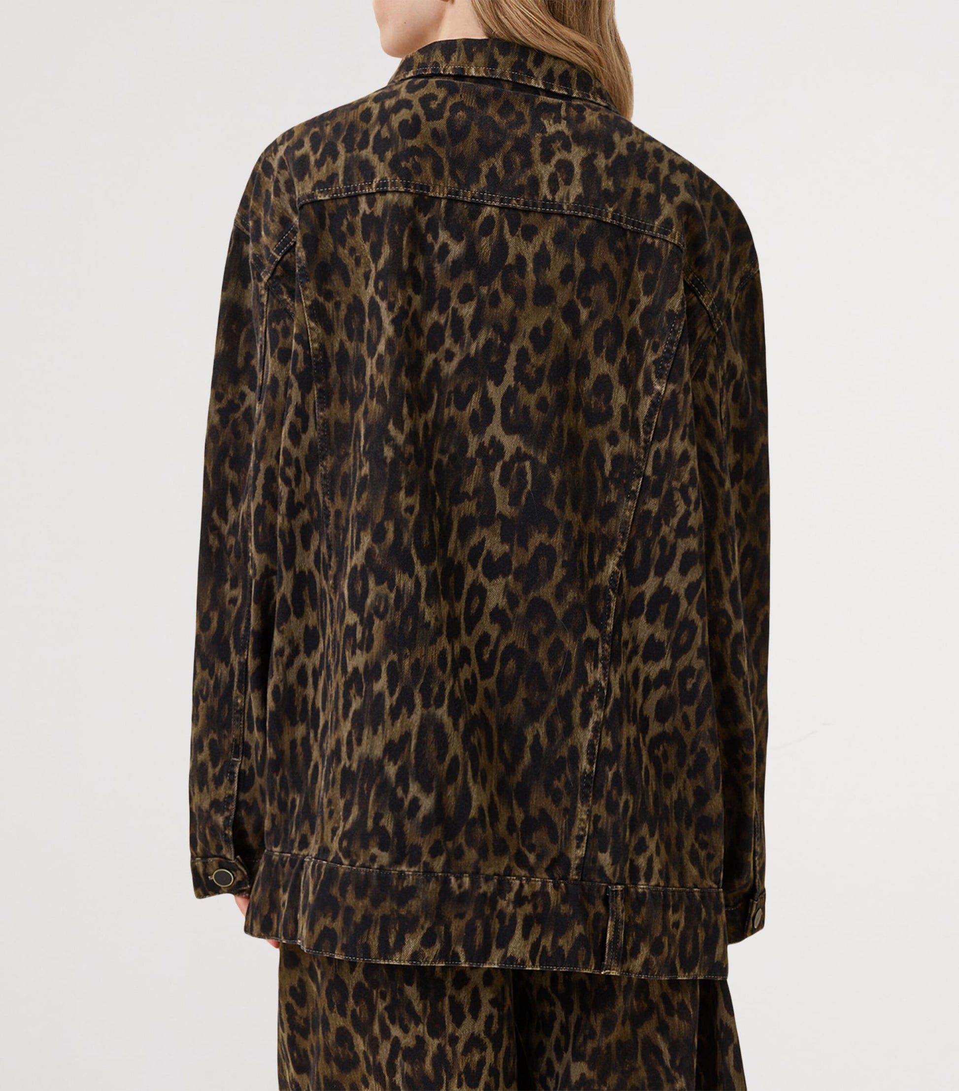 Brown Leopard Print Willow Denim Jacket