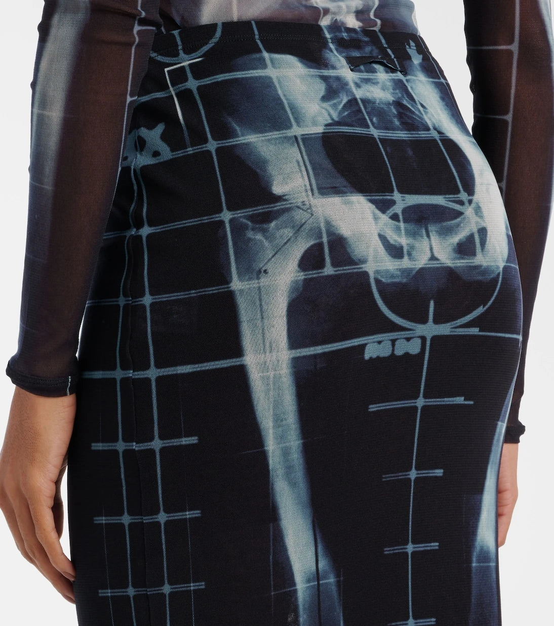 Jean Paul Gaultier - Squeletor semi-sheer mesh maxi skirt