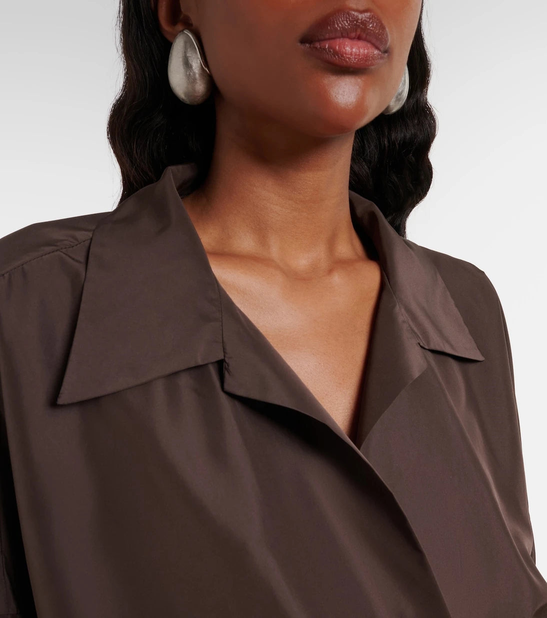 Norma Kamali - Oversized satin bodysuit