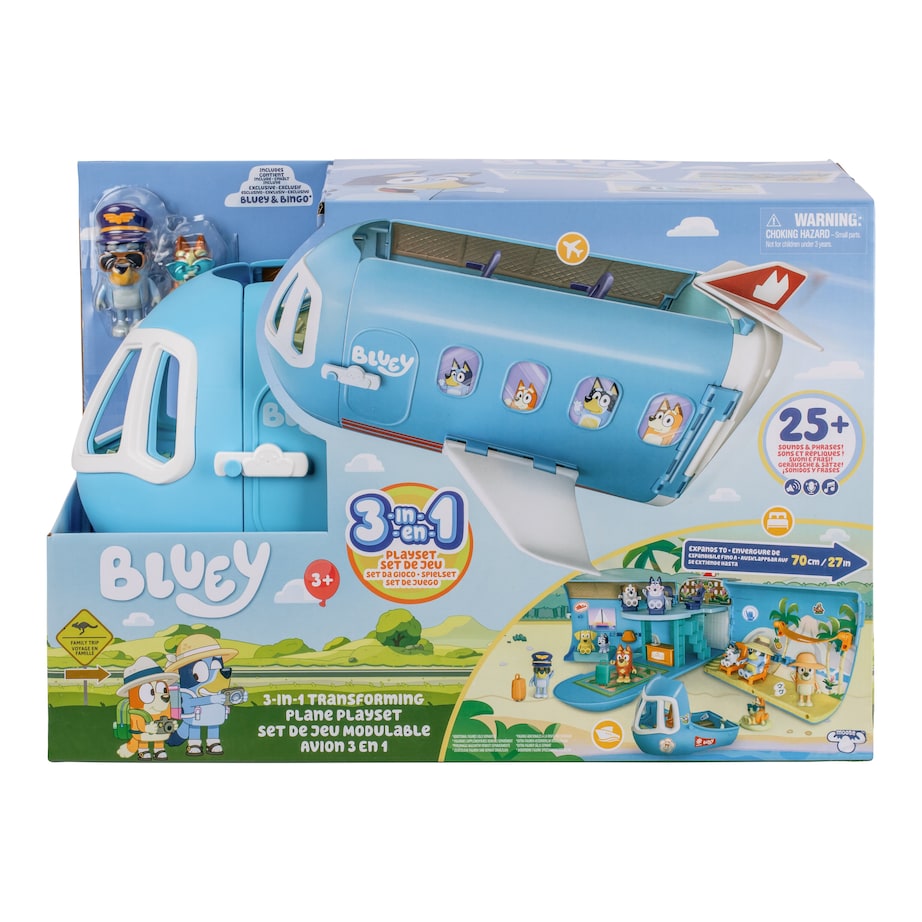 BLUEY 3-in-1 Transforming Plane Play Set