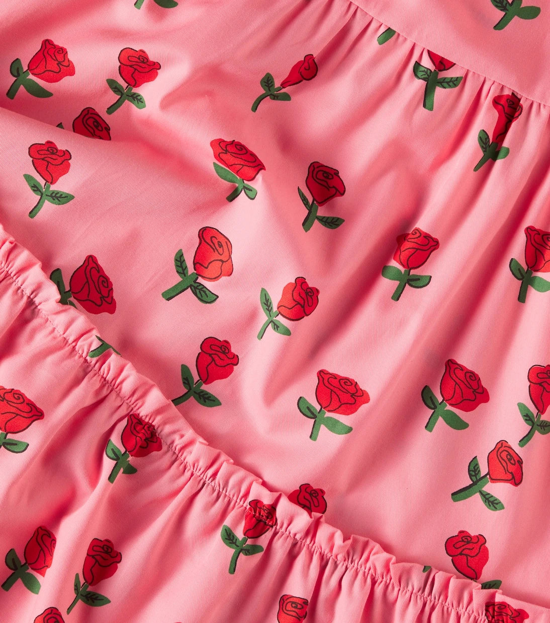 Mini Rodini - Roses puff-sleeve cotton dress