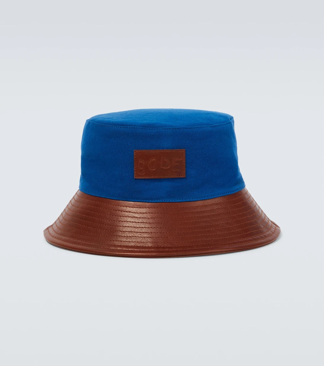 Bode - Cotton and leather bucket hat