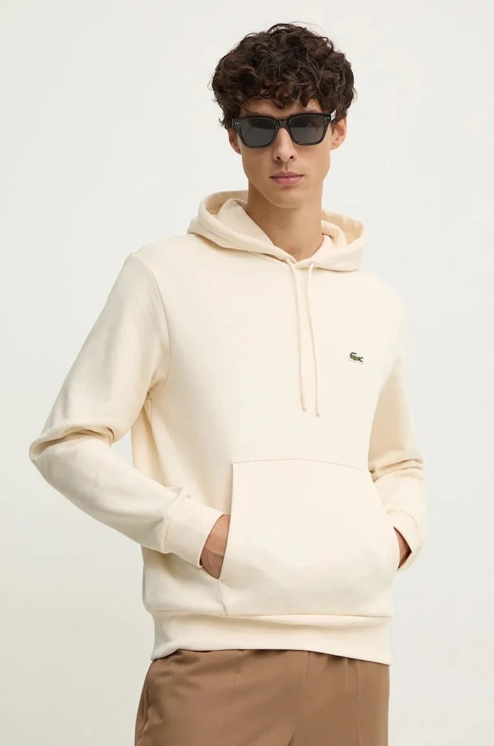 Pamuklu kapüşonlu Lacoste sweatshirt