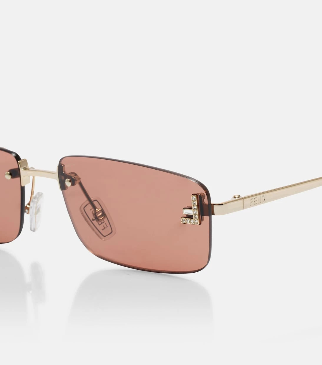 Fendi - Fendi First Crystal rectangular sunglasses
