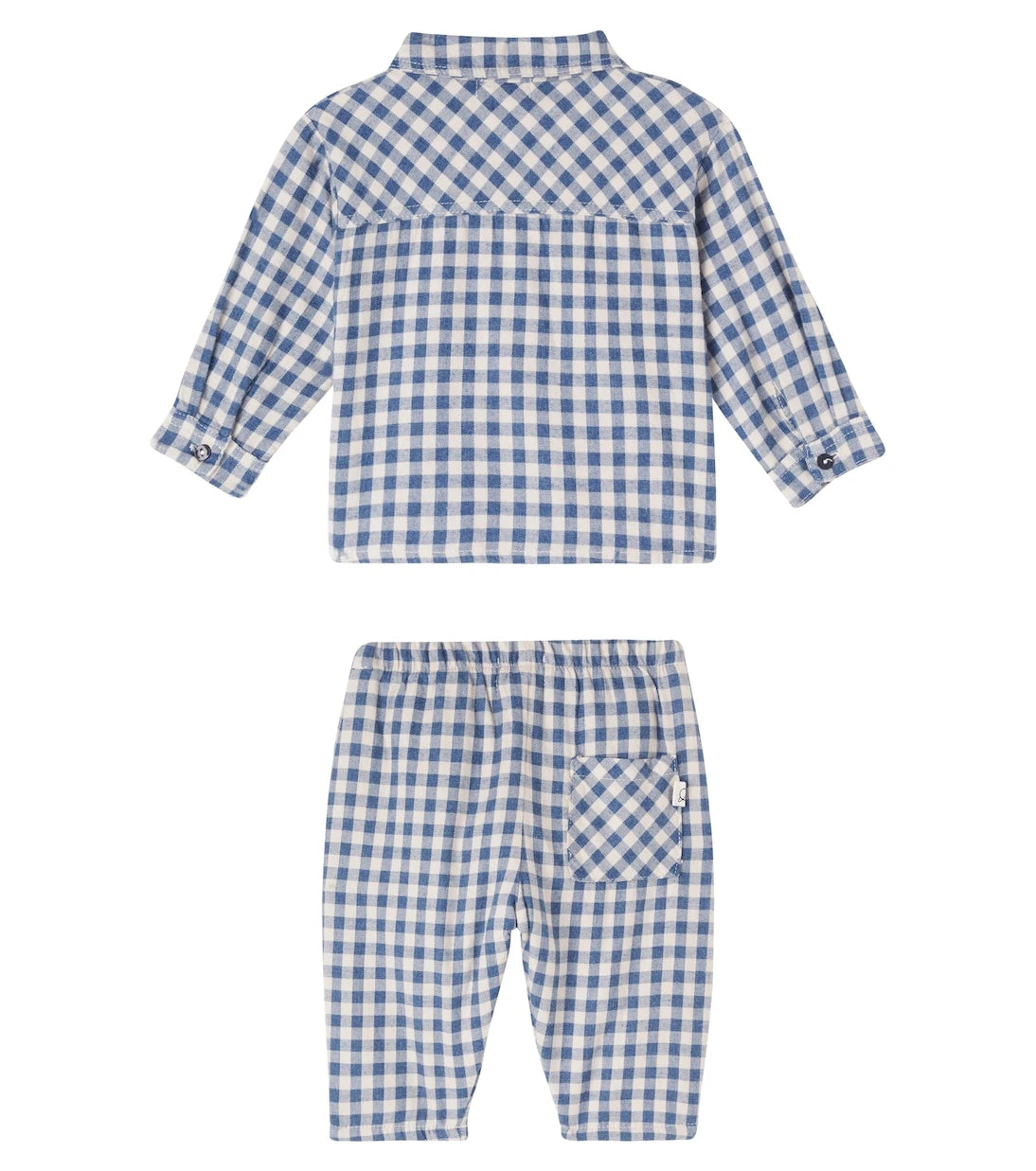 Cozmo - Baby gingham cotton flannel shirt and pants set