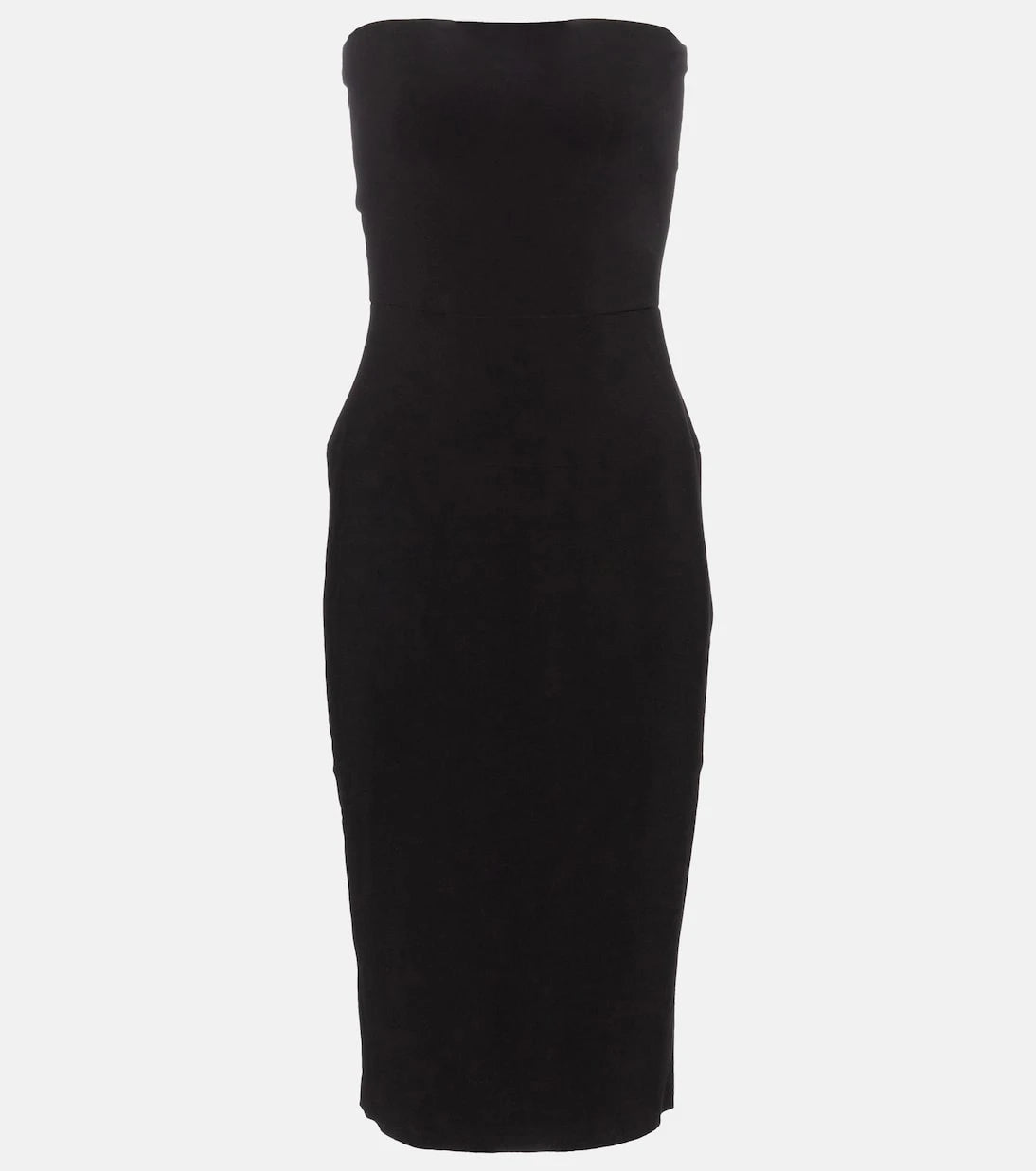 Norma Kamali - Strapless jersey-blend midi dress