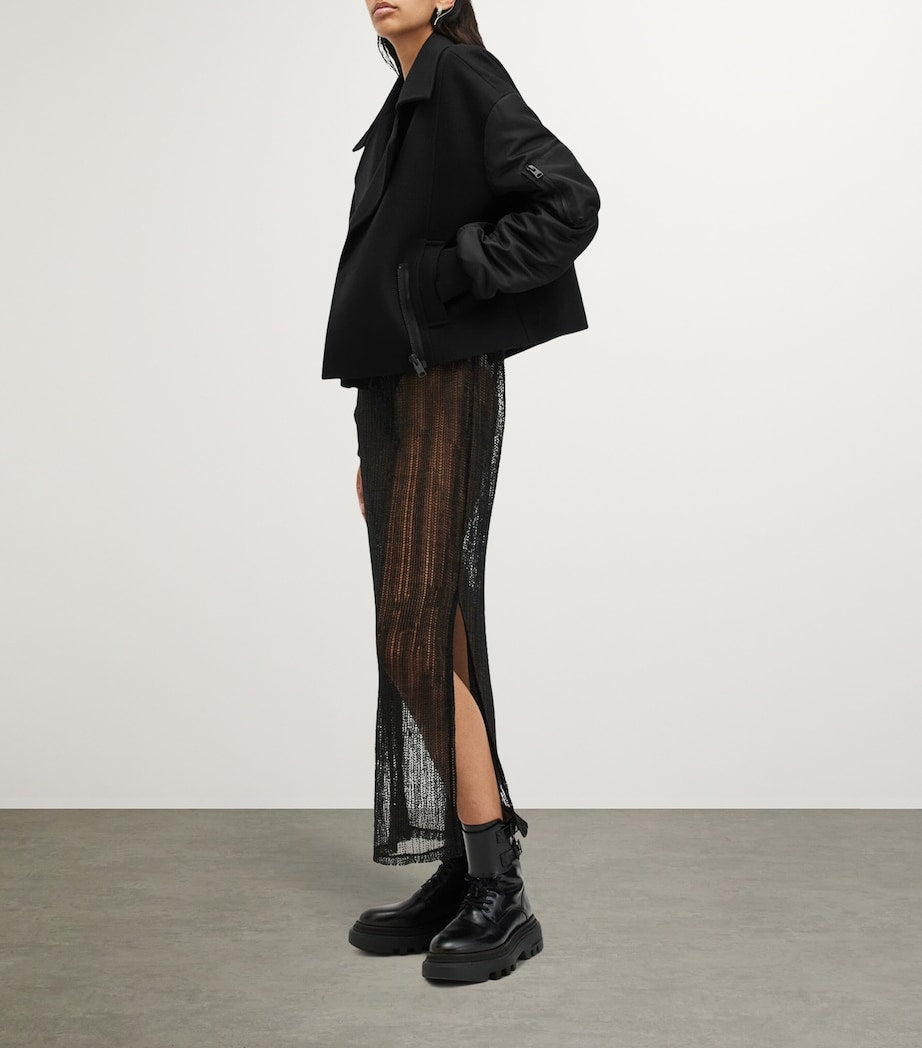 AllSaints Black Wool-Blend Orla Jacket