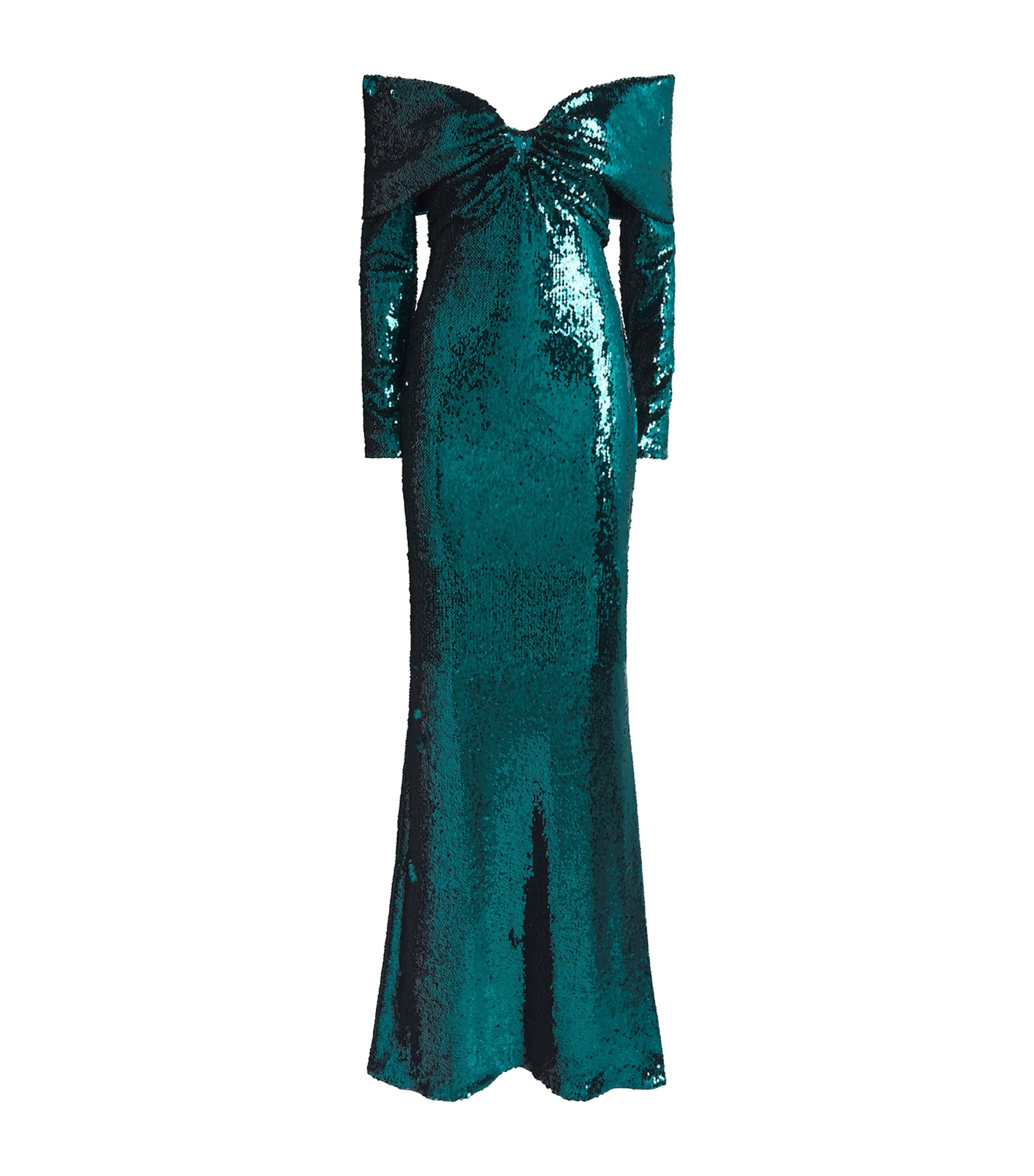 Zuhair Murad Blue Sequinned Off-The-Shoulder Gown