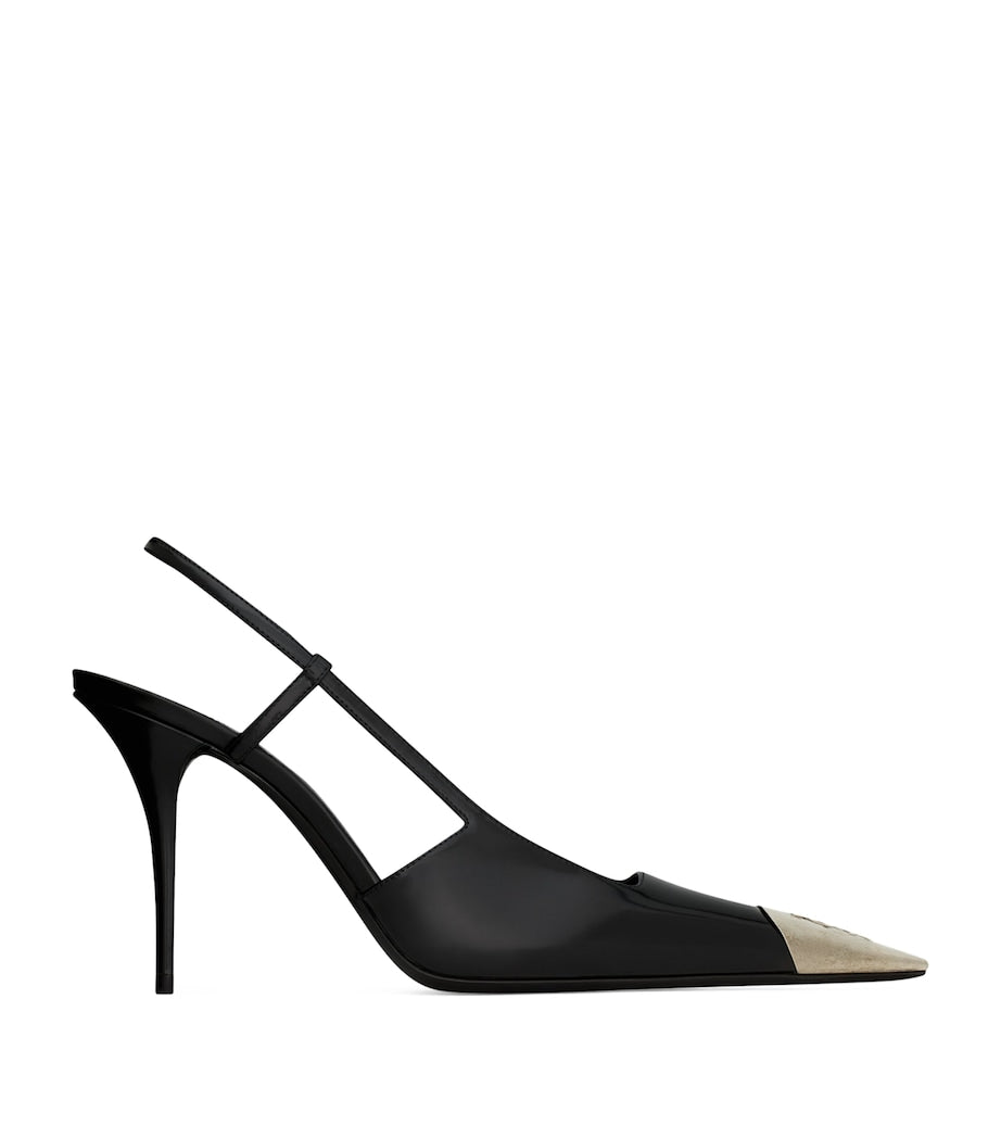 Saint Laurent Leather Jeanne Slingback Pumps 90