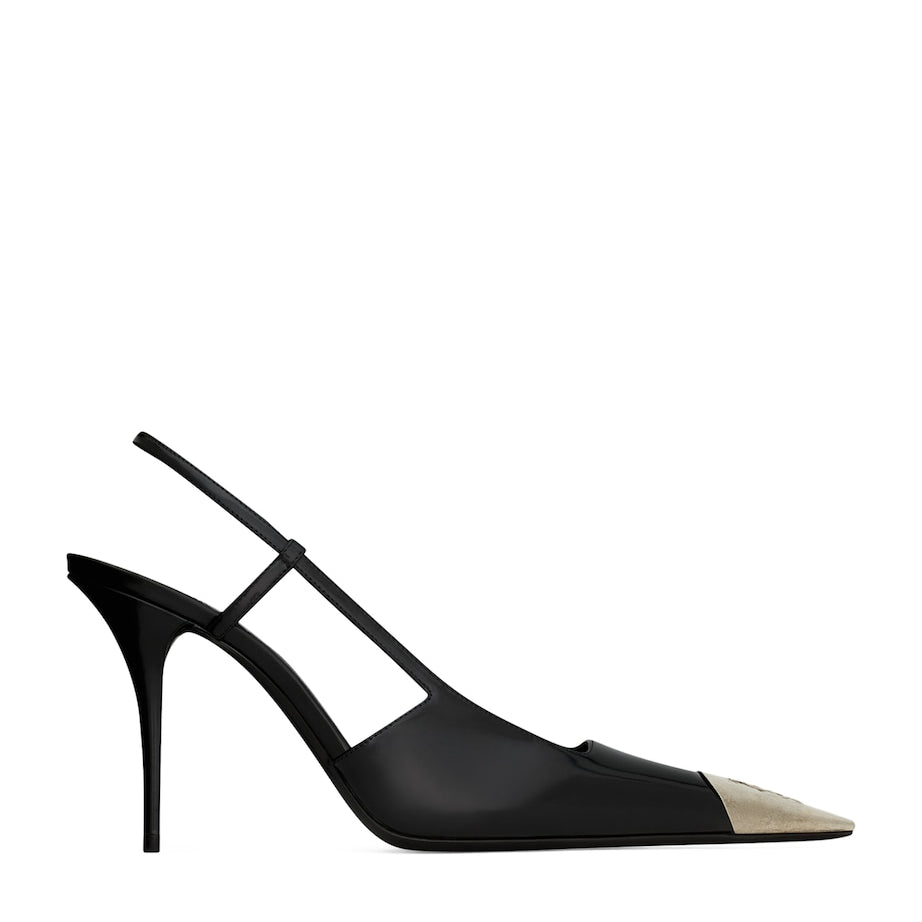 Saint Laurent Leather Jeanne Slingback Pumps 90