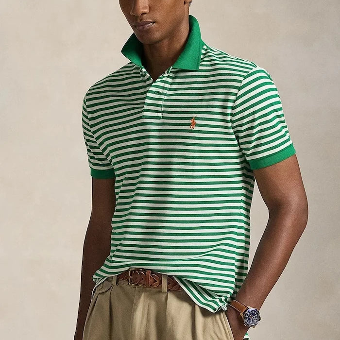 Памучна тениска с яка Polo Ralph Lauren