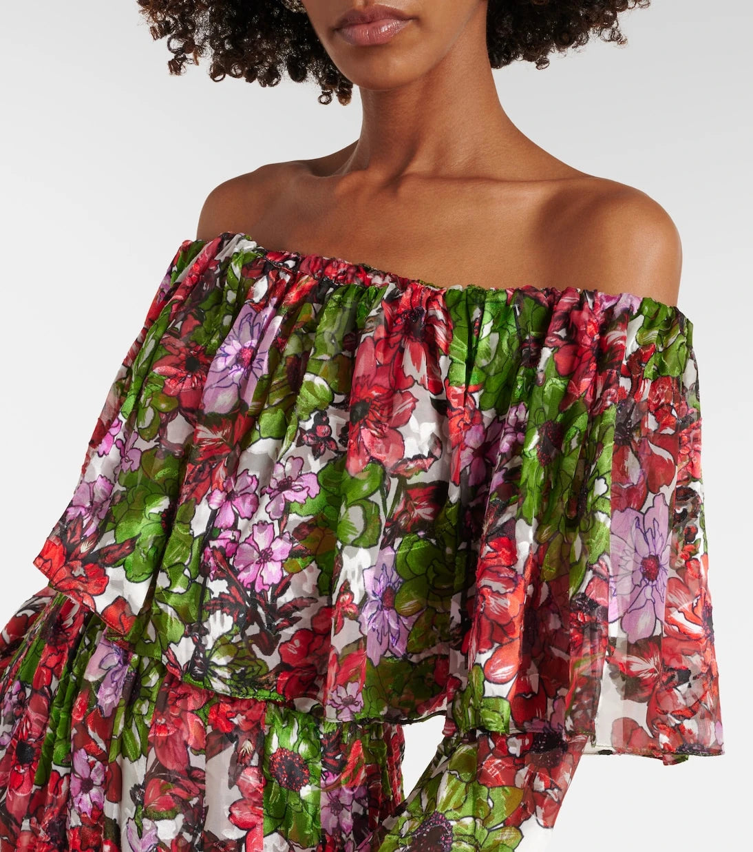 Costarellos - Floria devoré silk-blend chiffon gown
