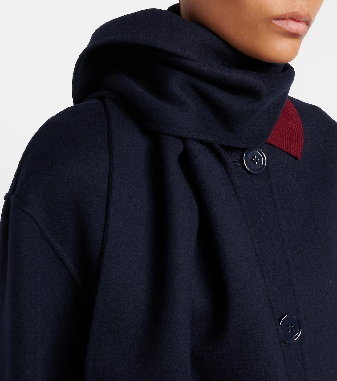 'S Max Mara - Scarf-detail virgin wool coat