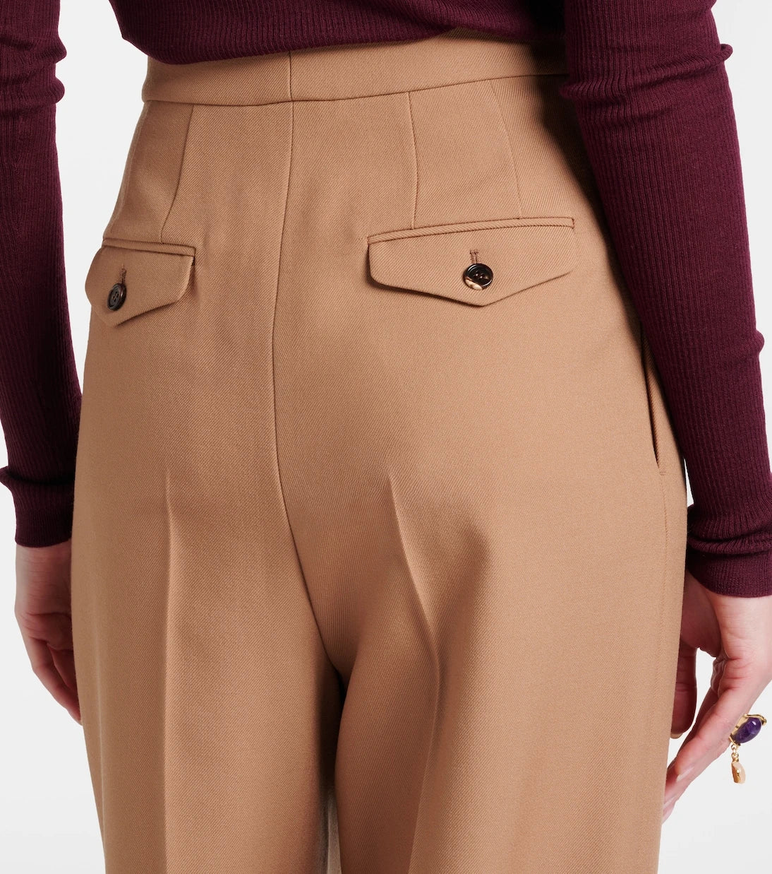 Chloé - Virgin wool gabardine wide-leg pants