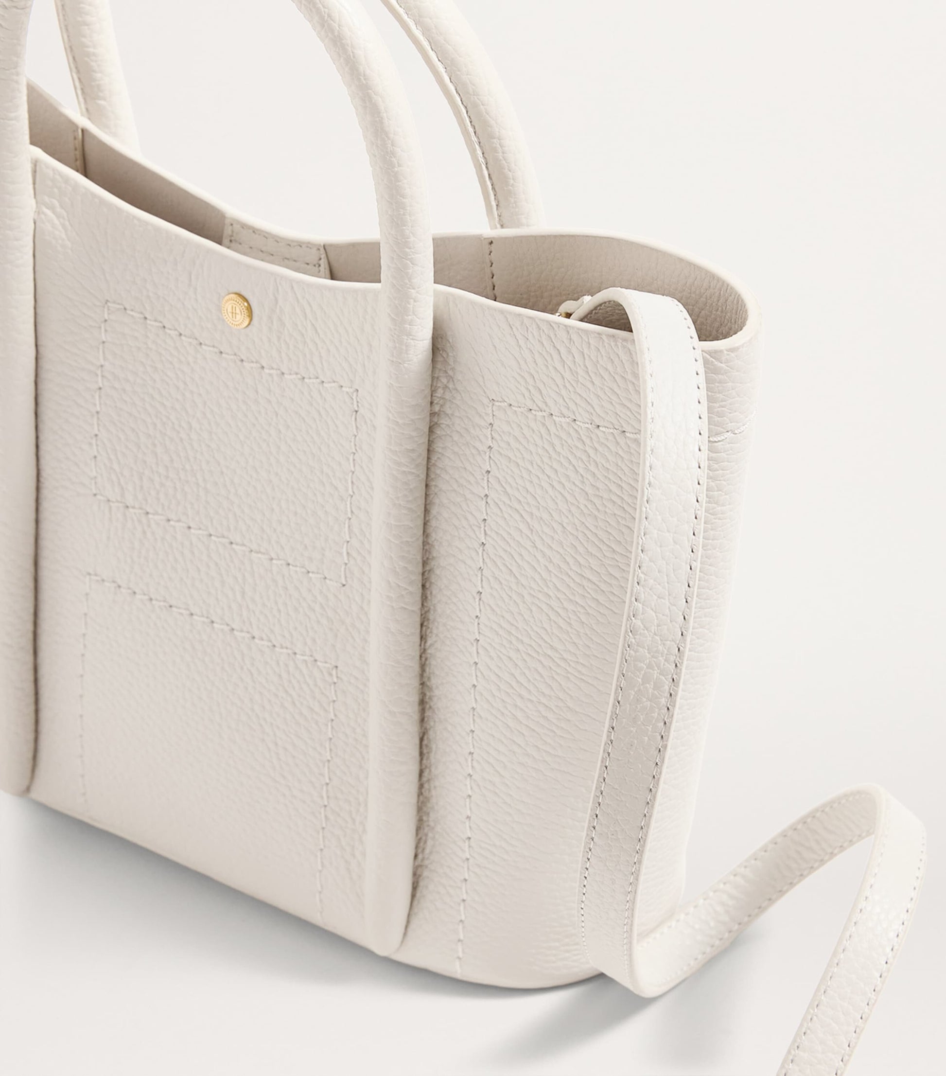 Ivory Grab Leather Rope Tote Bag