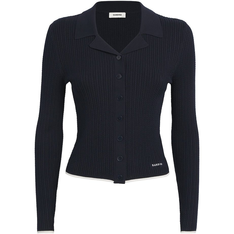 Cable-Knit Cardigan NAVY BLUE