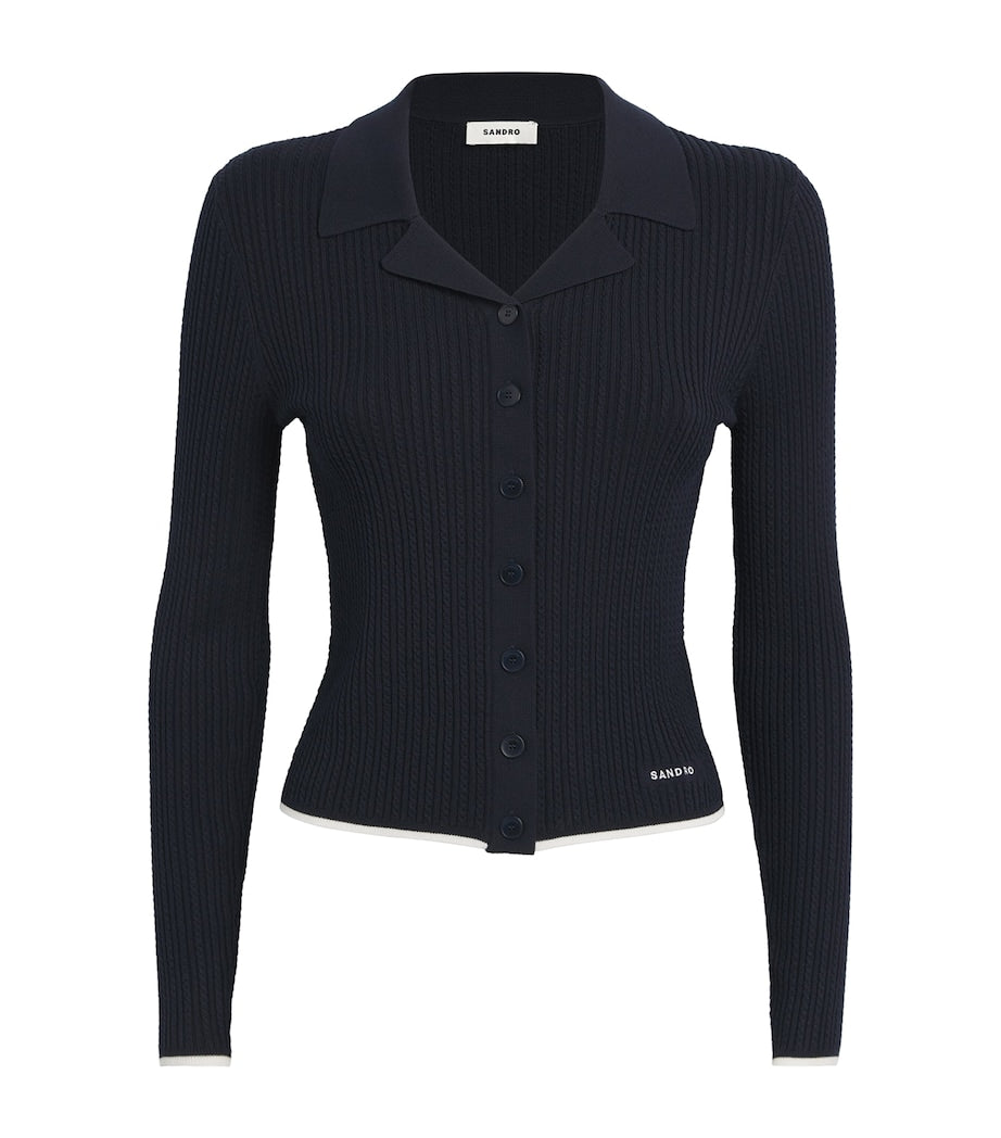 Cable-Knit Cardigan NAVY BLUE