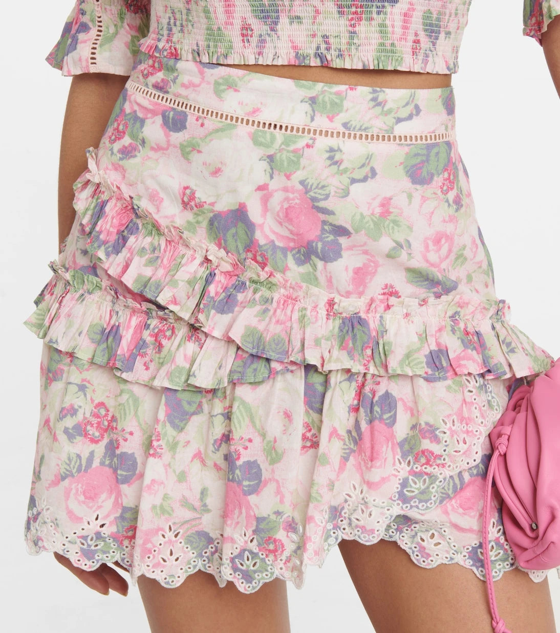 LoveShackFancy - Pernille floral cotton miniskirt