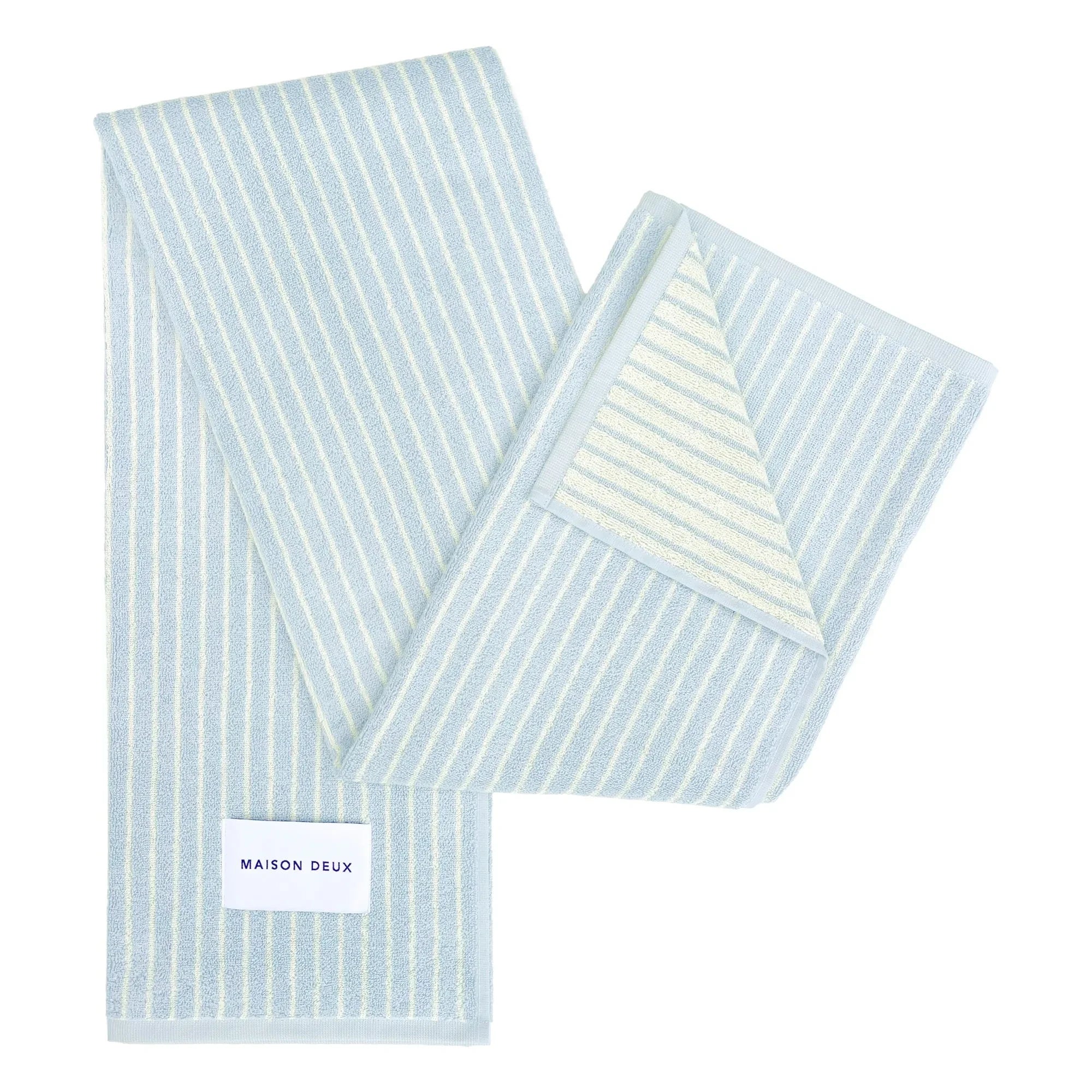 Maison Deux - Striped bath towel | Blue
