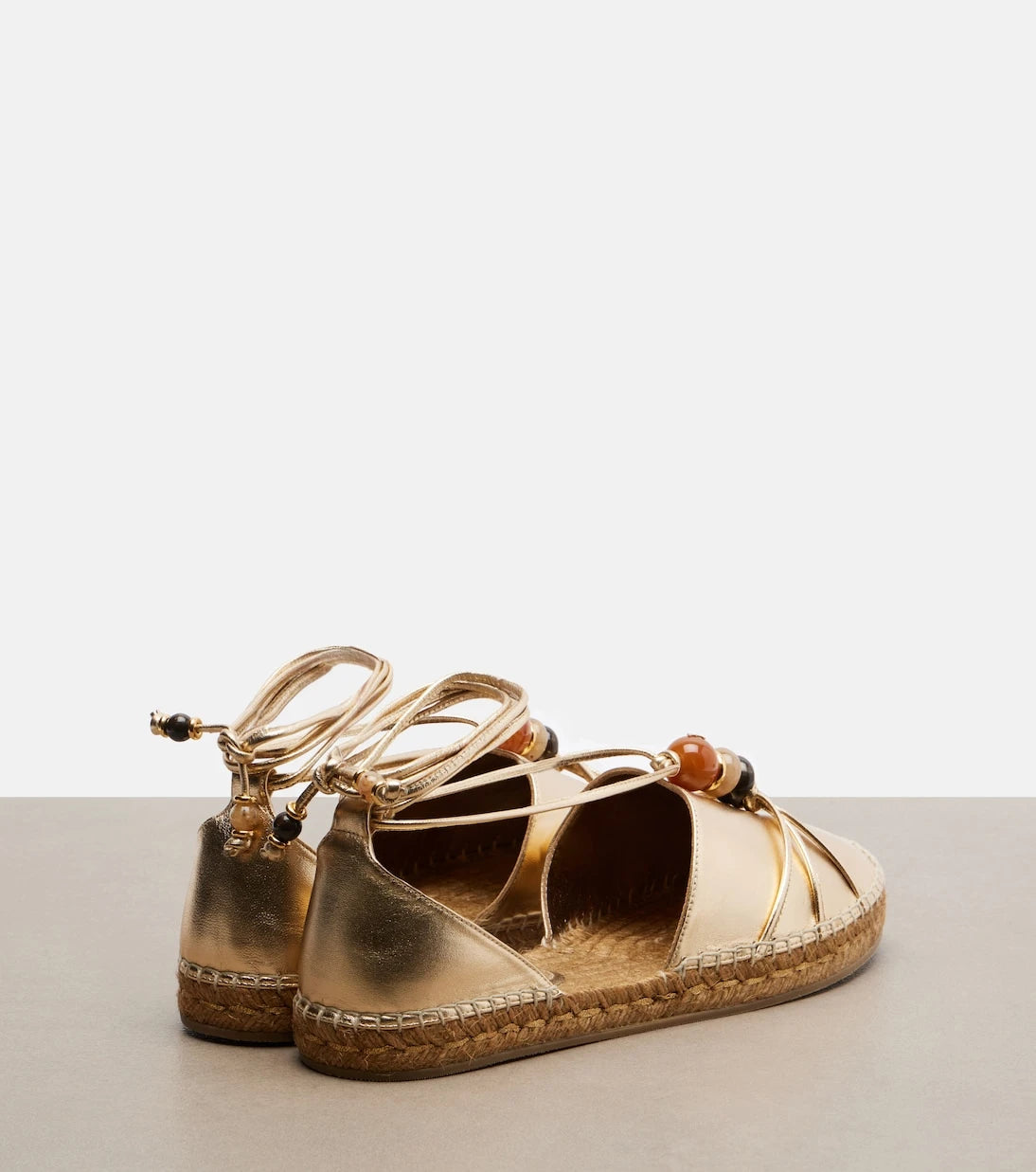 Jimmy Choo - Lemi embellished metallic leather espadrilles