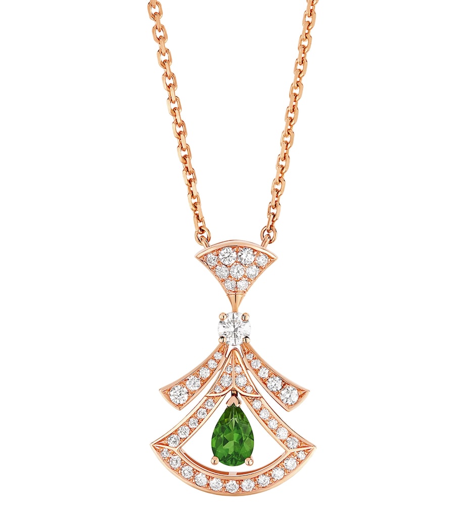 Rose Gold, Diamond and Green Tourmaline Divas' Dream Necklace
