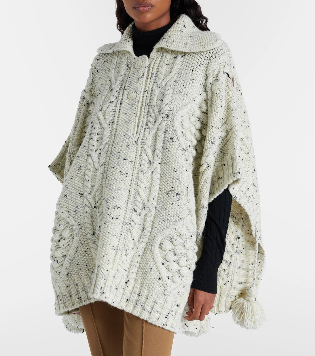 Moncler Grenoble - Aran yün panço
